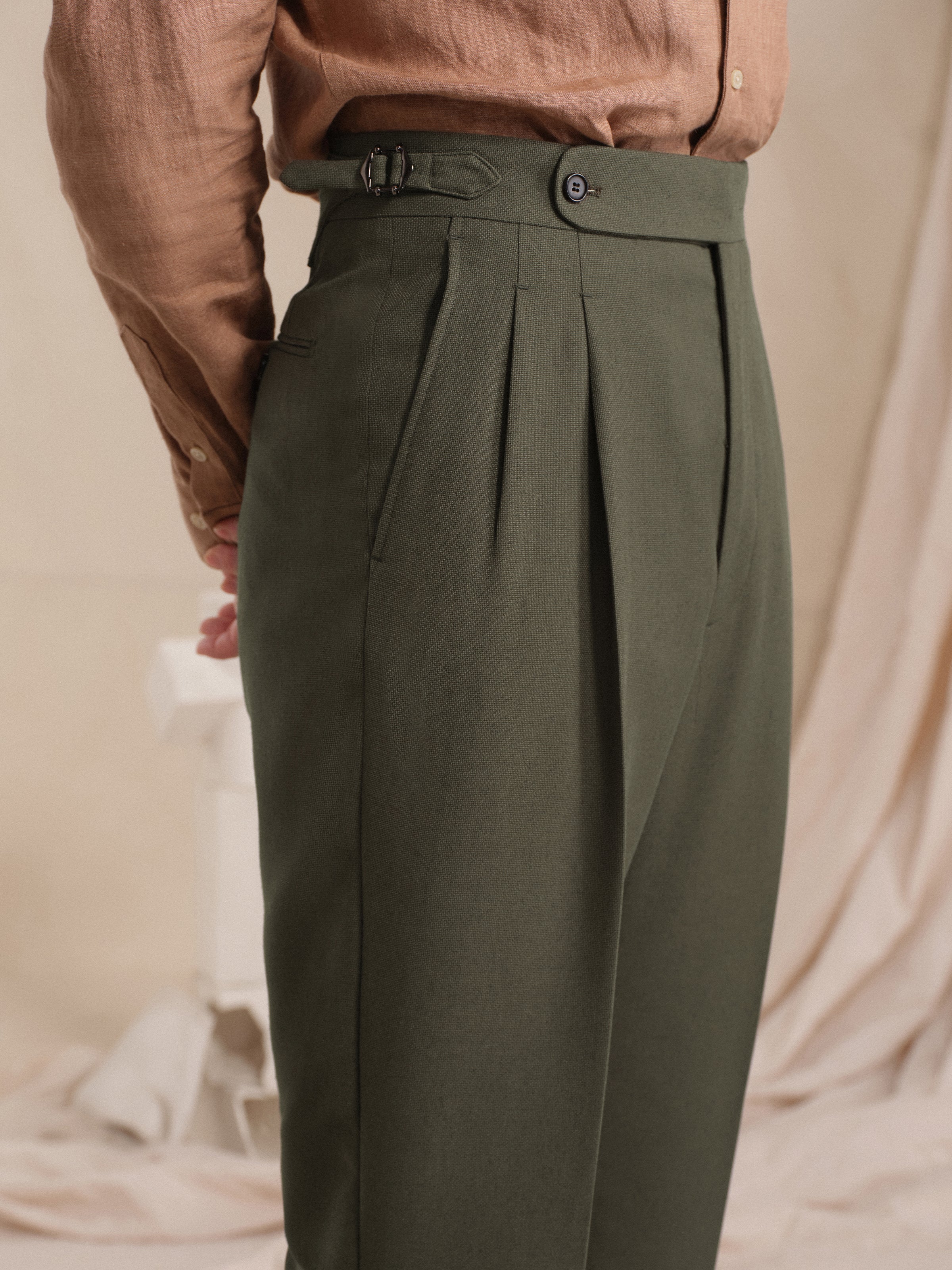 Men's Vintage Old Money Linen-Blend Trouser