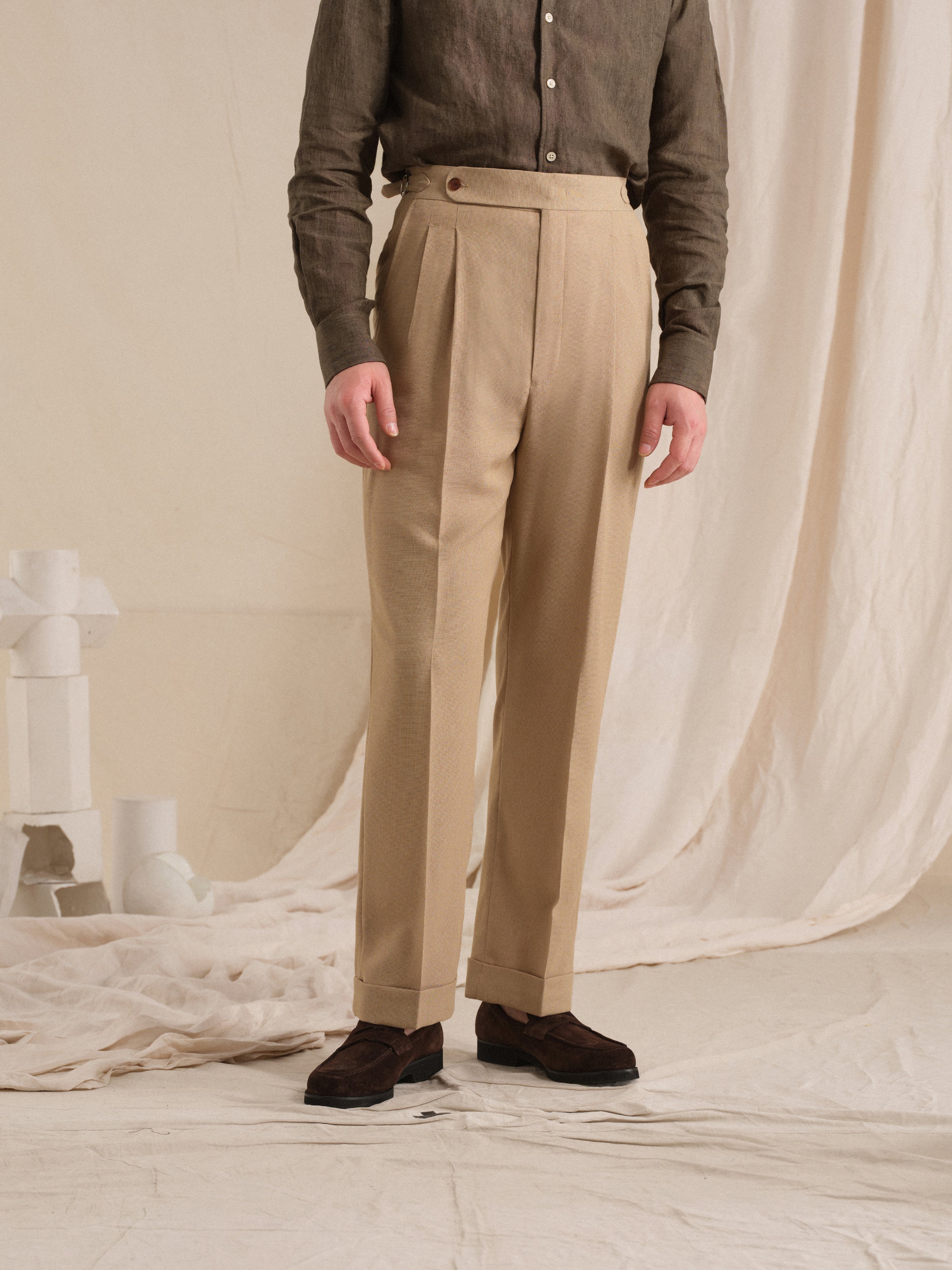 Men's Vintage Old Money Linen-Blend Trouser