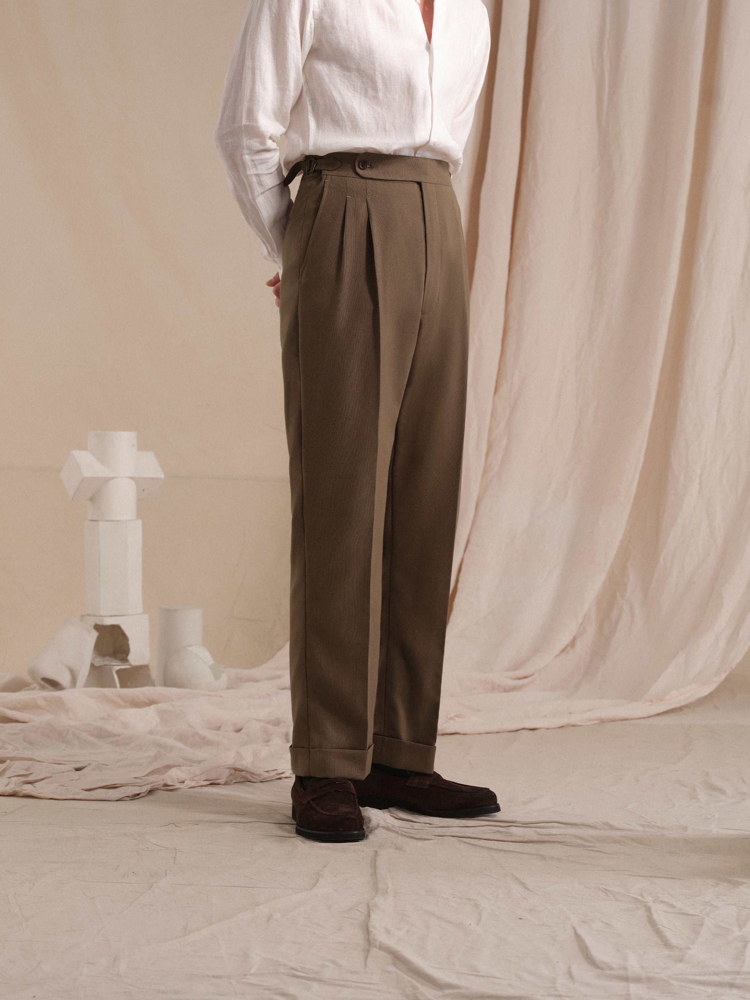 Men's Vintage Old Money Linen-Blend Trouser