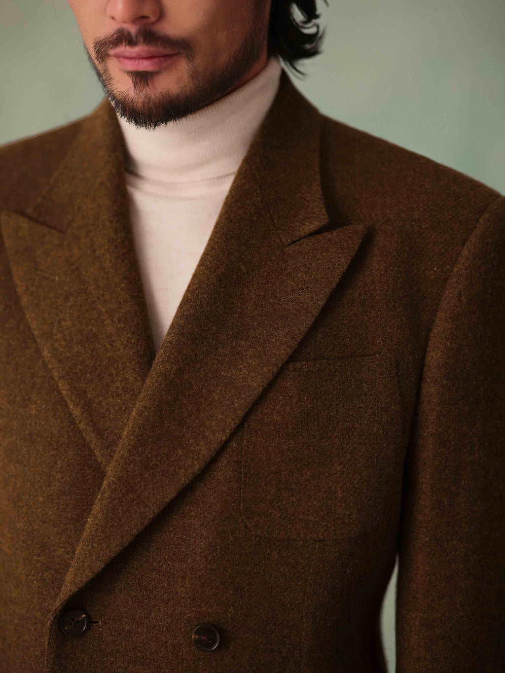 1930s Men's 430g Wool Double-Breasted Suit Jacket
