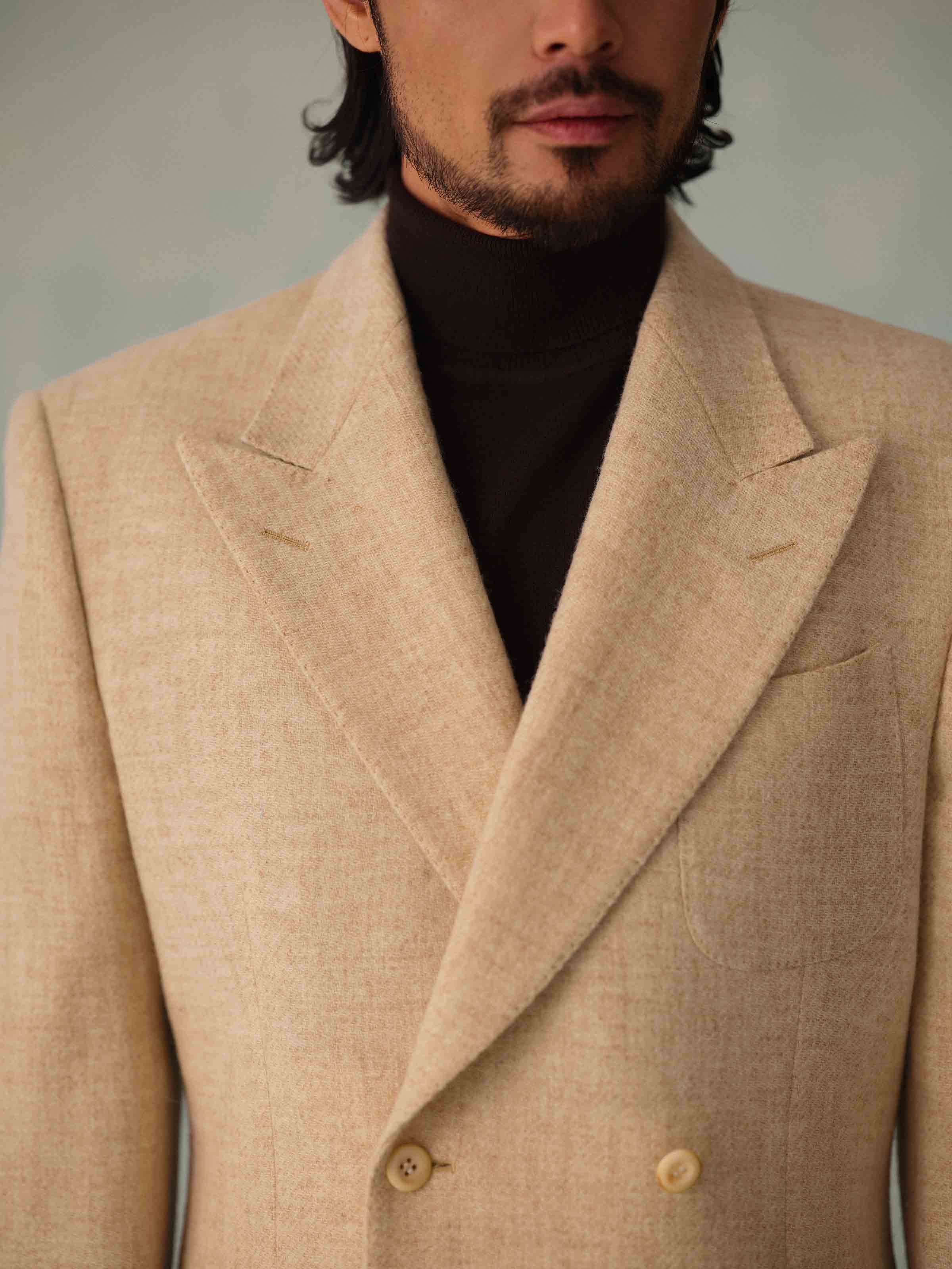 1930s Men's 430g Wool Double-Breasted Suit Jacket