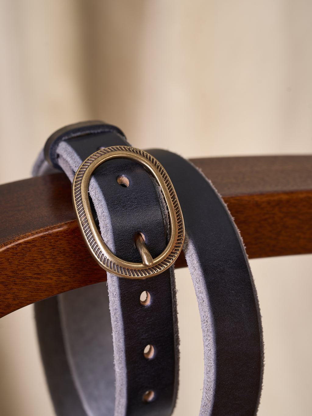 Vegetable-Tanned Woven Thin Leather Belt