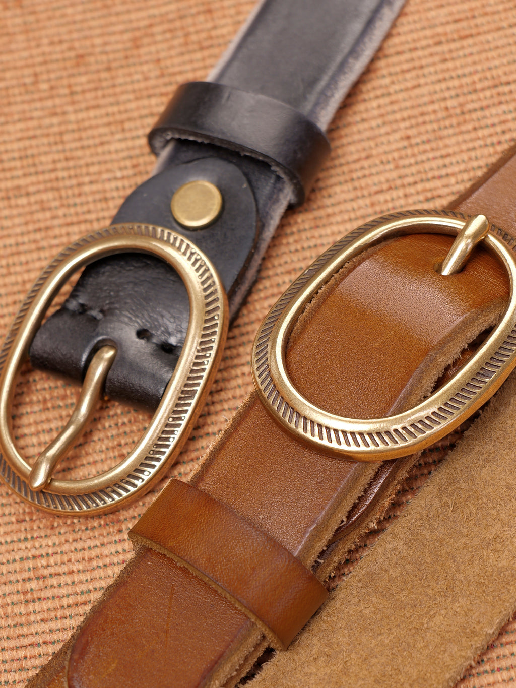 Vegetable-Tanned Woven Thin Leather Belt