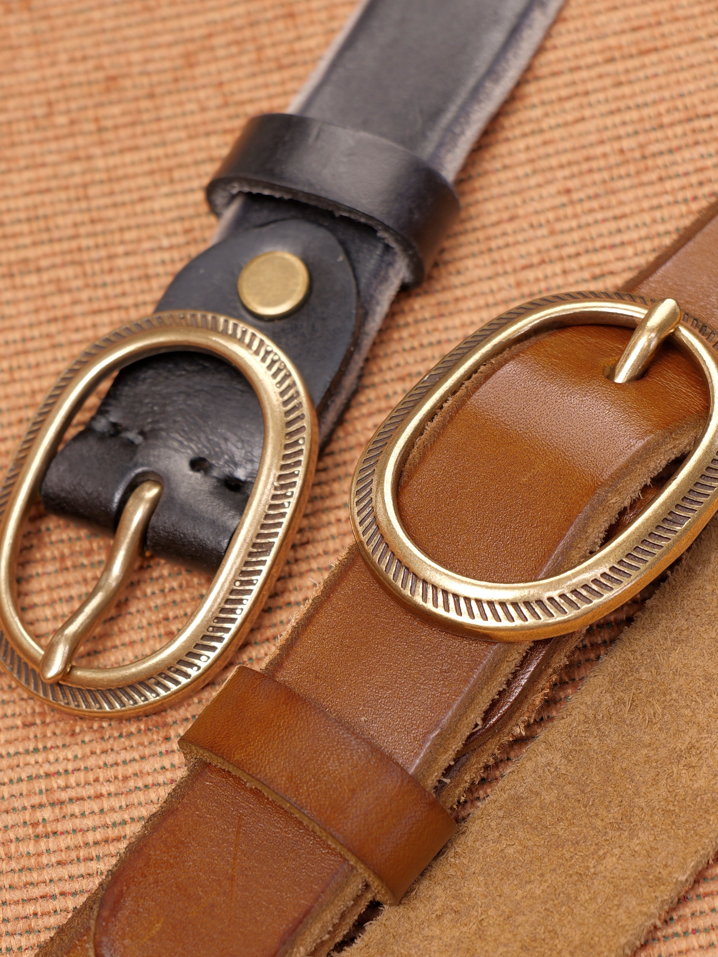 Vegetable-Tanned Woven Thin Leather Belt