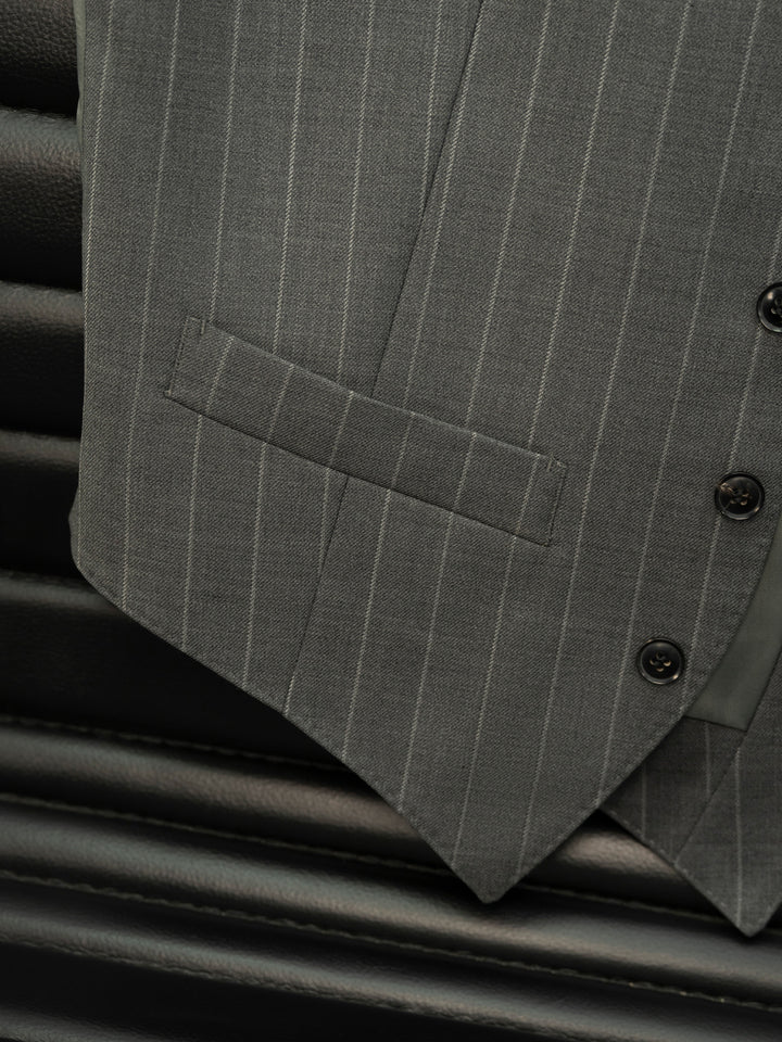Men's 70% Australian Wool 60s Stripe Suit Vest