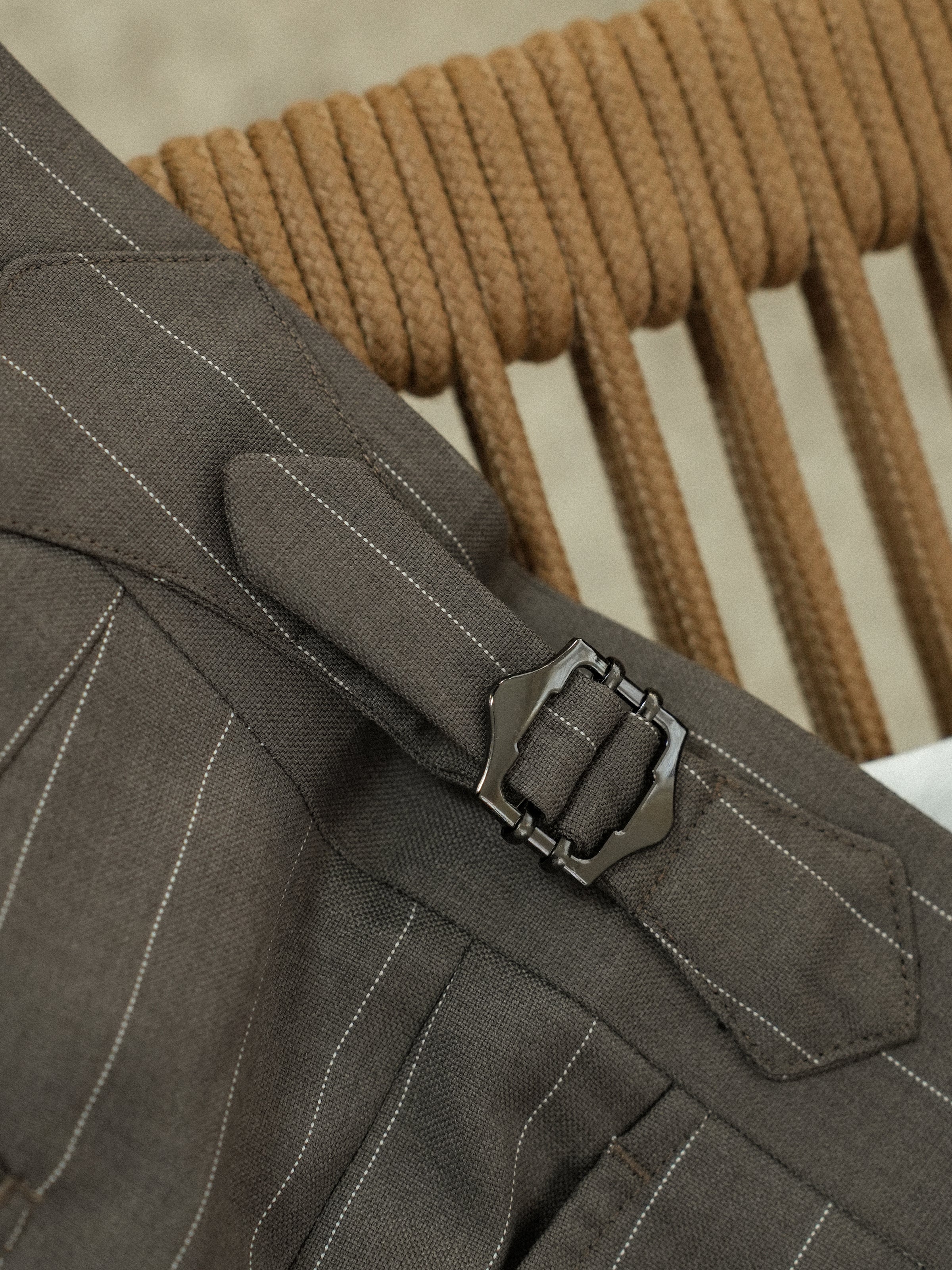 Men's Wool Pinstripe Dress Pants