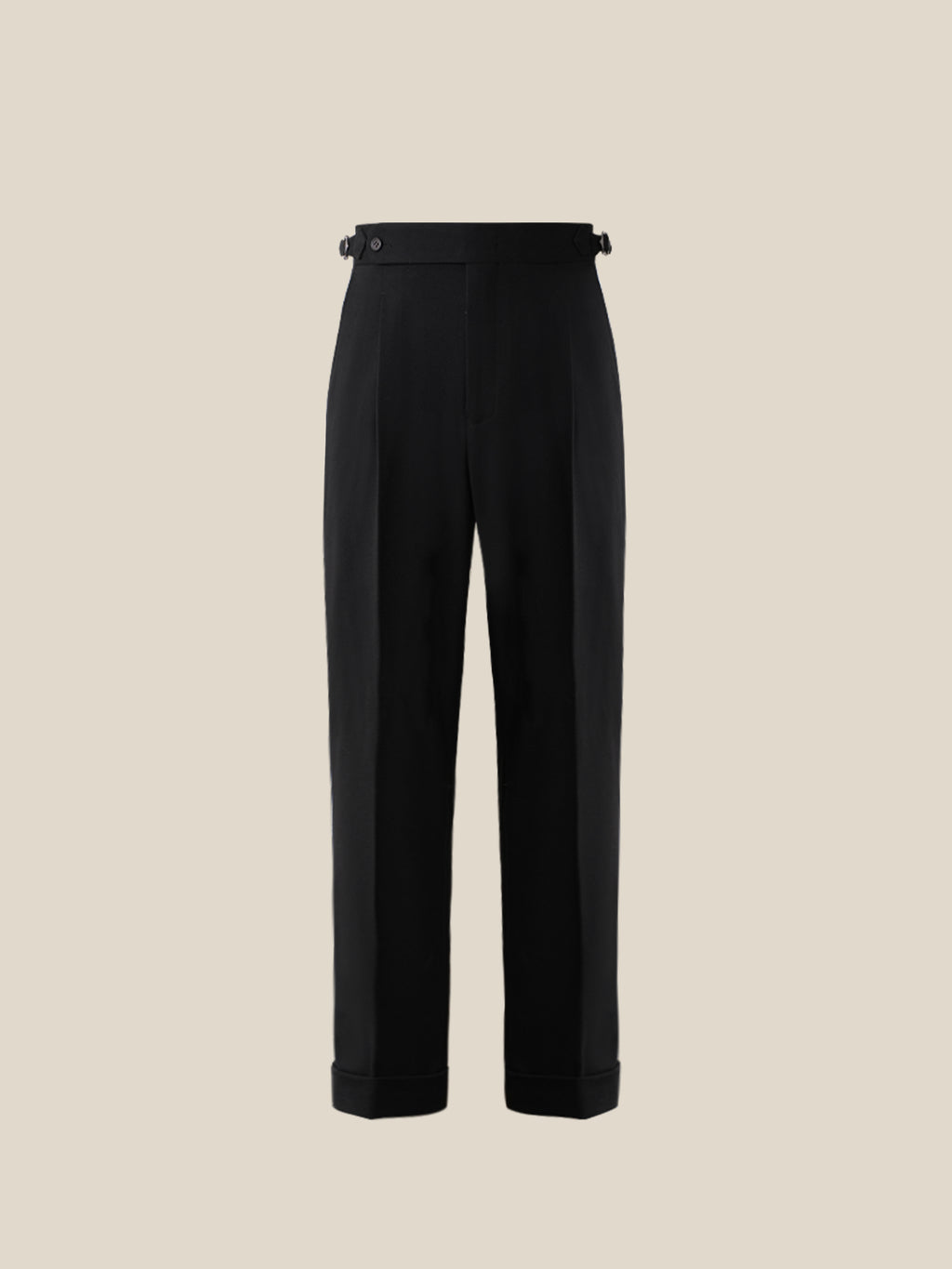 Men's Slim Fit Pure Black Single Pleat Tuxedo Trousers (Business/Casual/Wedding/Formal)