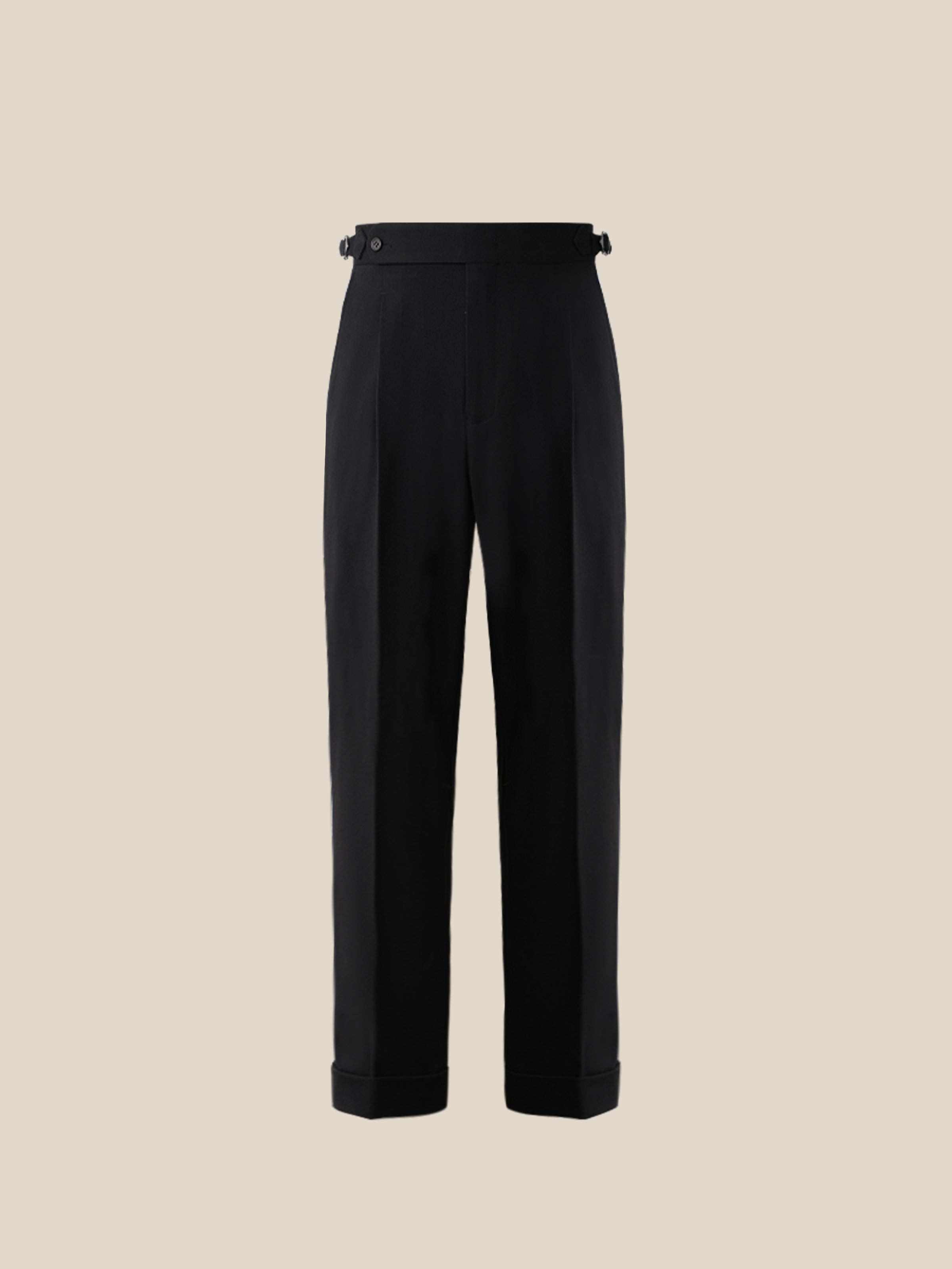 Men's Slim Fit Pure Black Single Pleat Tuxedo Trousers (Business/Casual/Wedding/Formal)