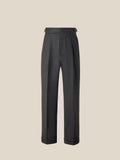 Non-Iron Wool Blend Double Pleated Trousers