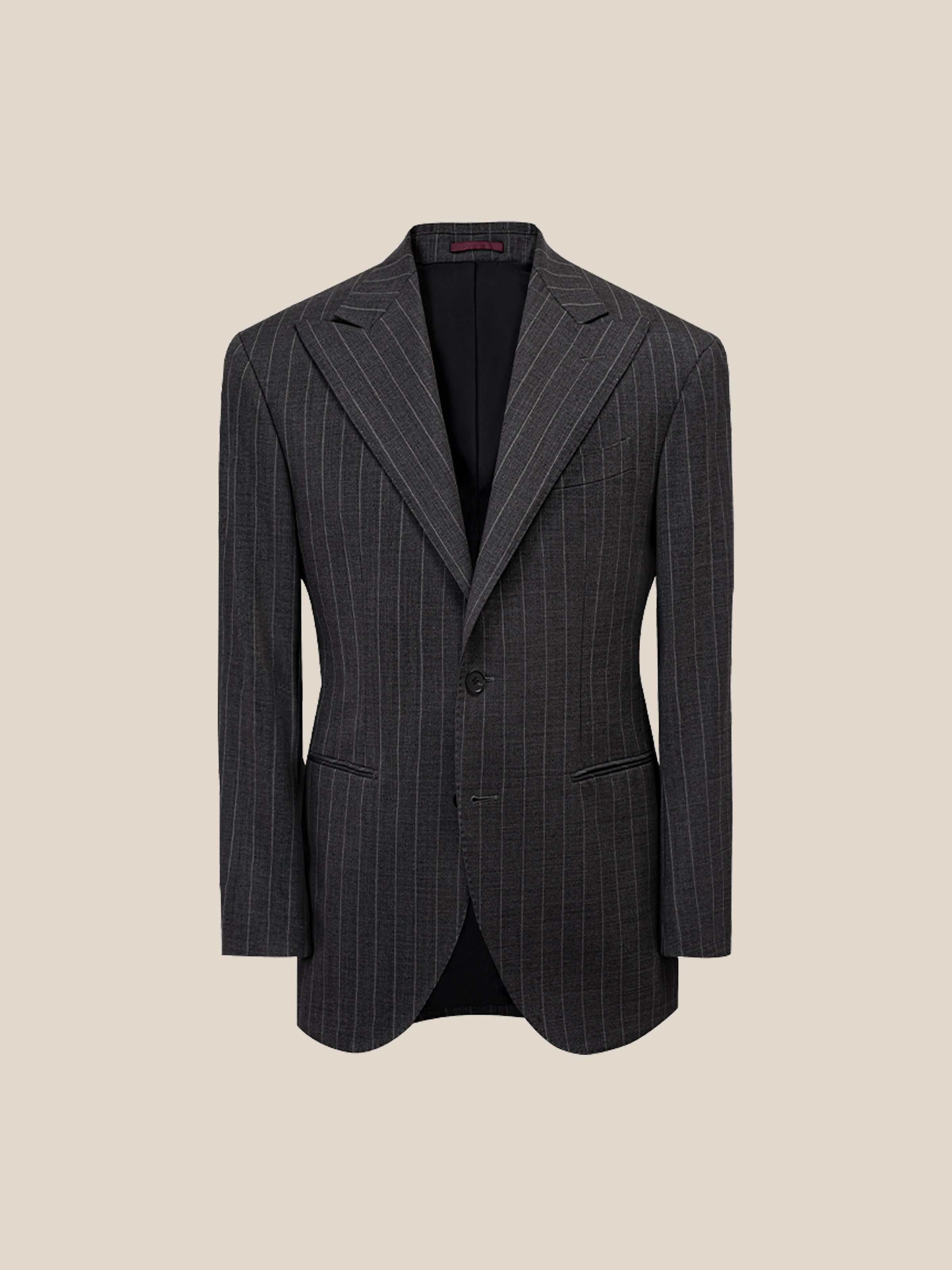 Men's Striped Half-Canvassed Business Suit (60s 70% Australian Wool)