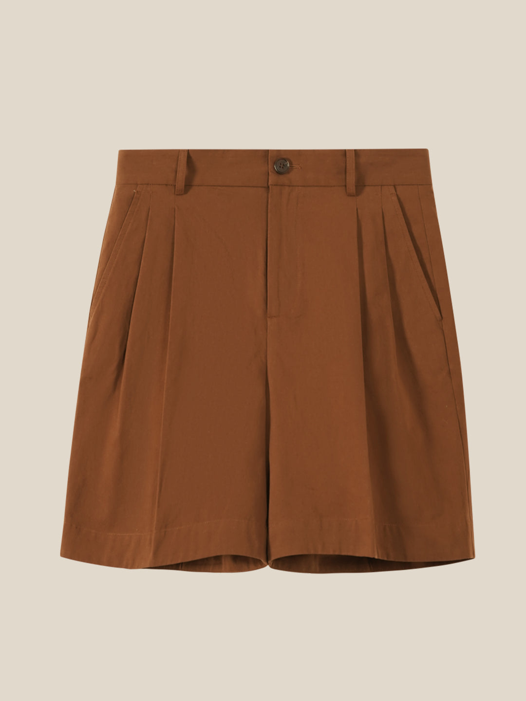 Men's Double-Pleated Straight-Fit Beach Shorts
