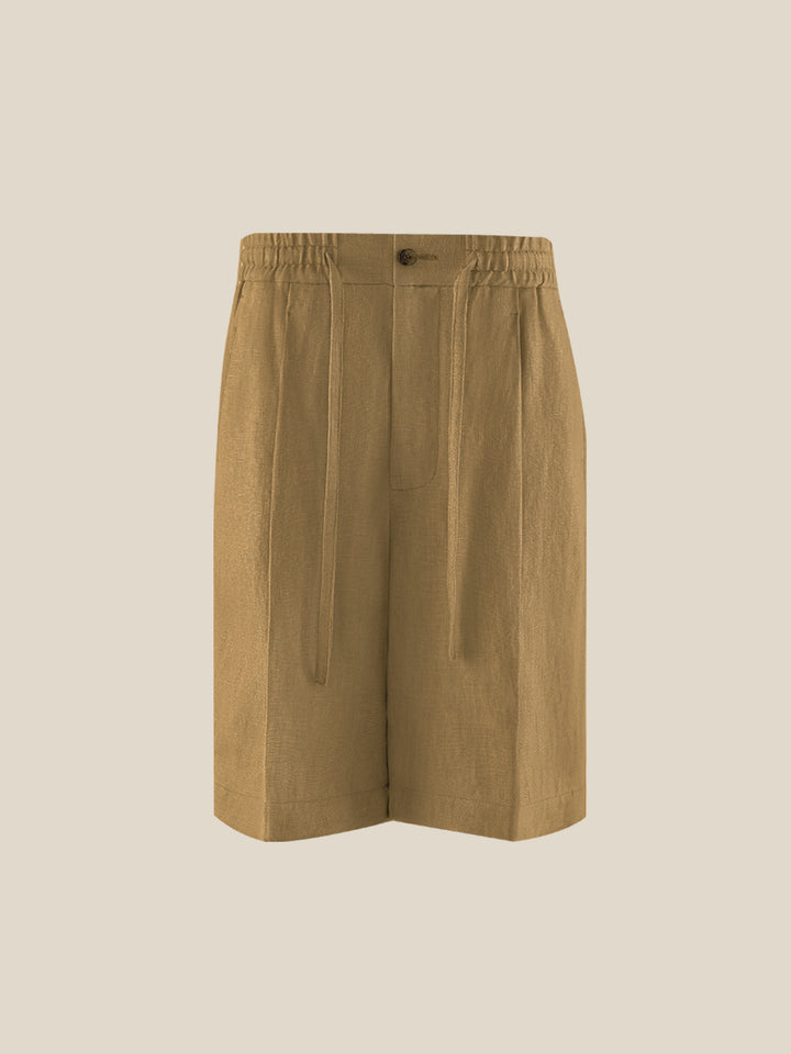 Men's Lightweight Pleated Drawstring Beach Shorts