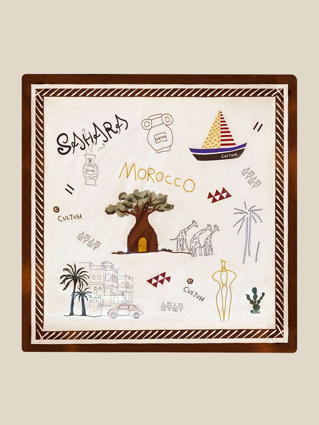 Hand-Painted Mulberry Silk Scarf