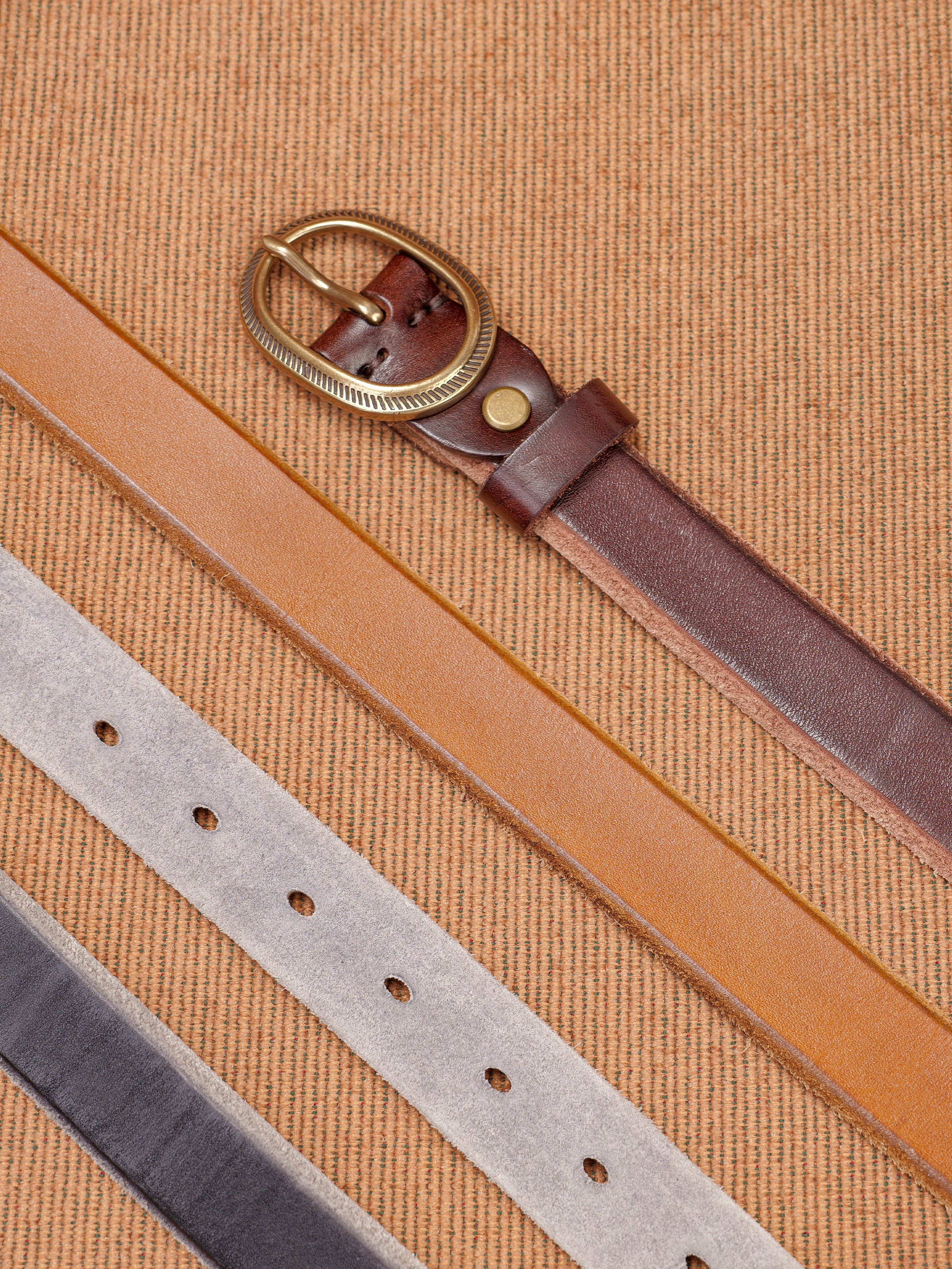 Vegetable-Tanned Woven Thin Leather Belt