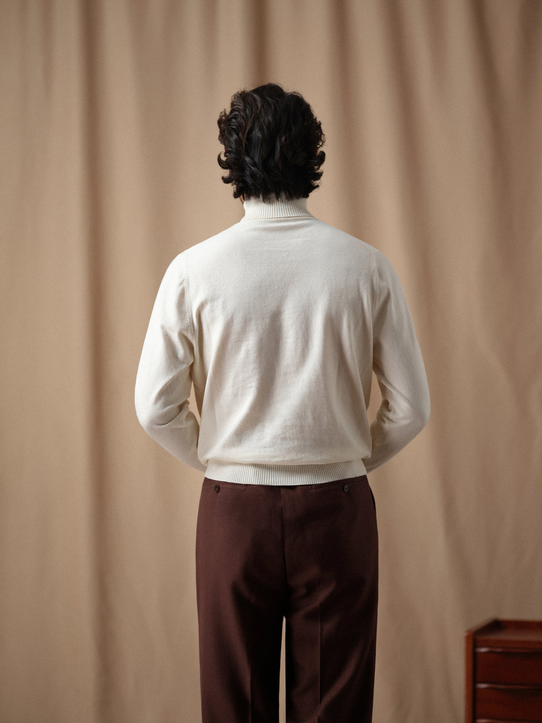 Machine-Washable 14-Gauge Cotton Cashmere Turtleneck