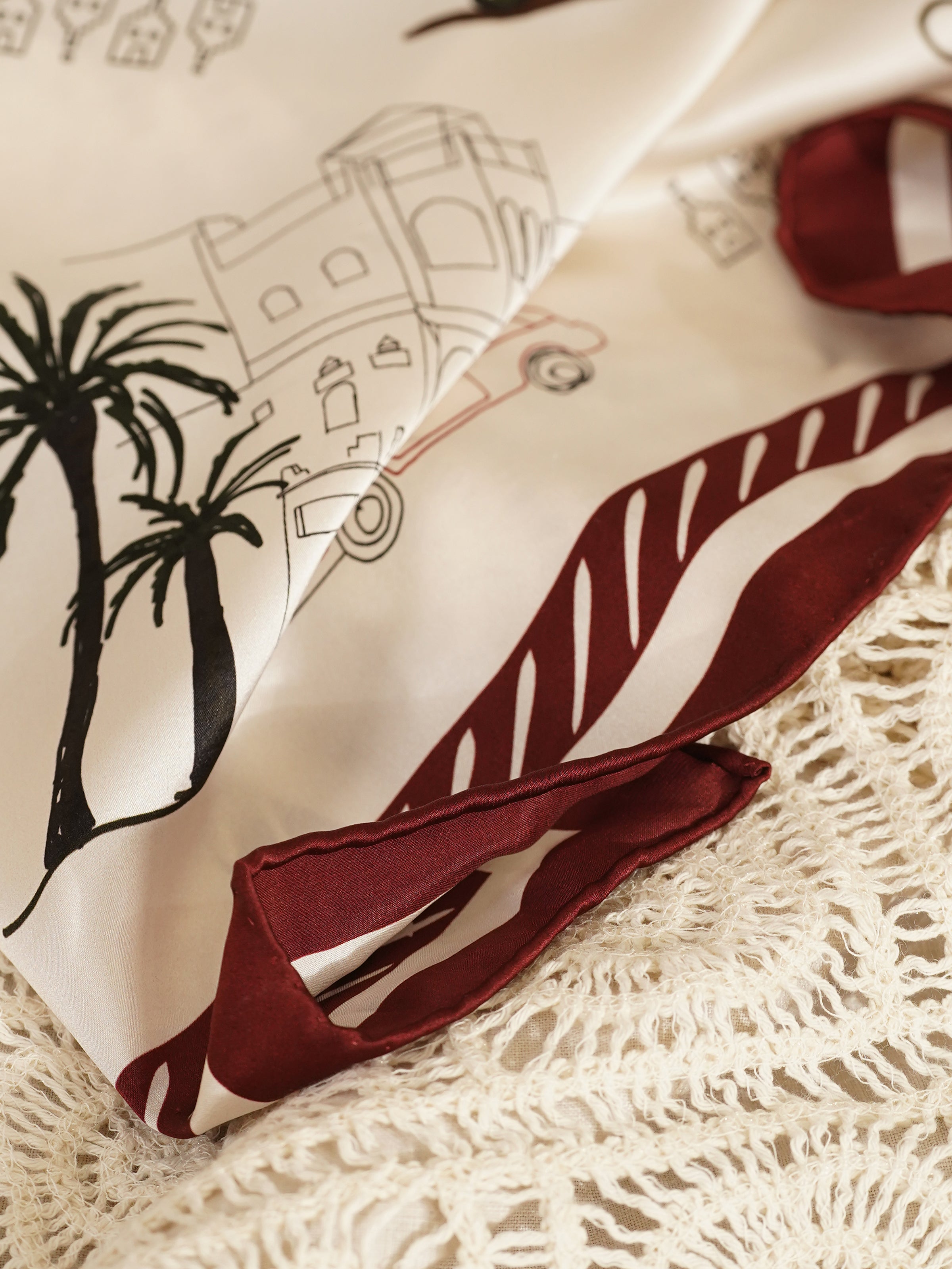 Hand-Painted Mulberry Silk Scarf