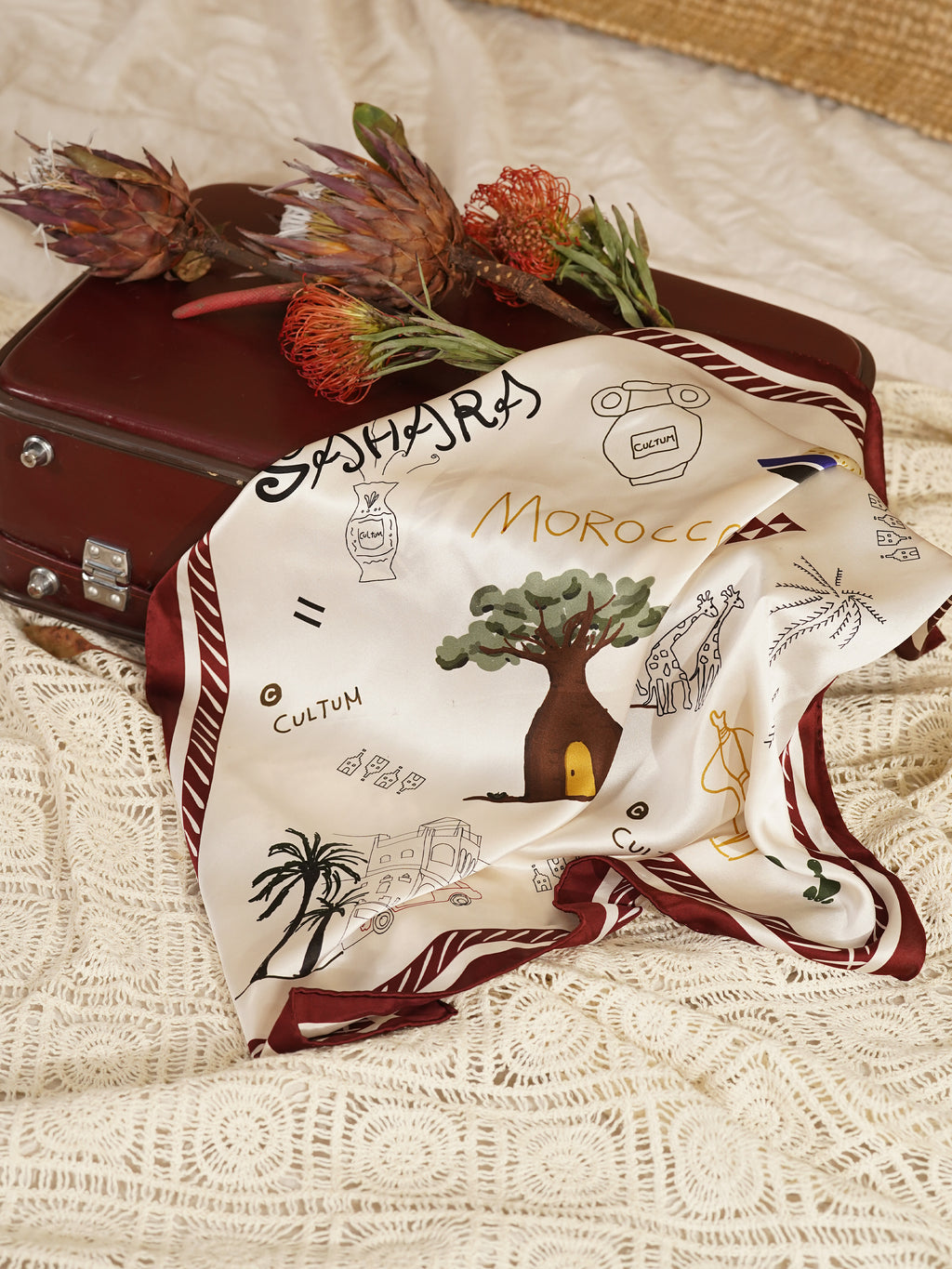 Hand-Painted Mulberry Silk Scarf