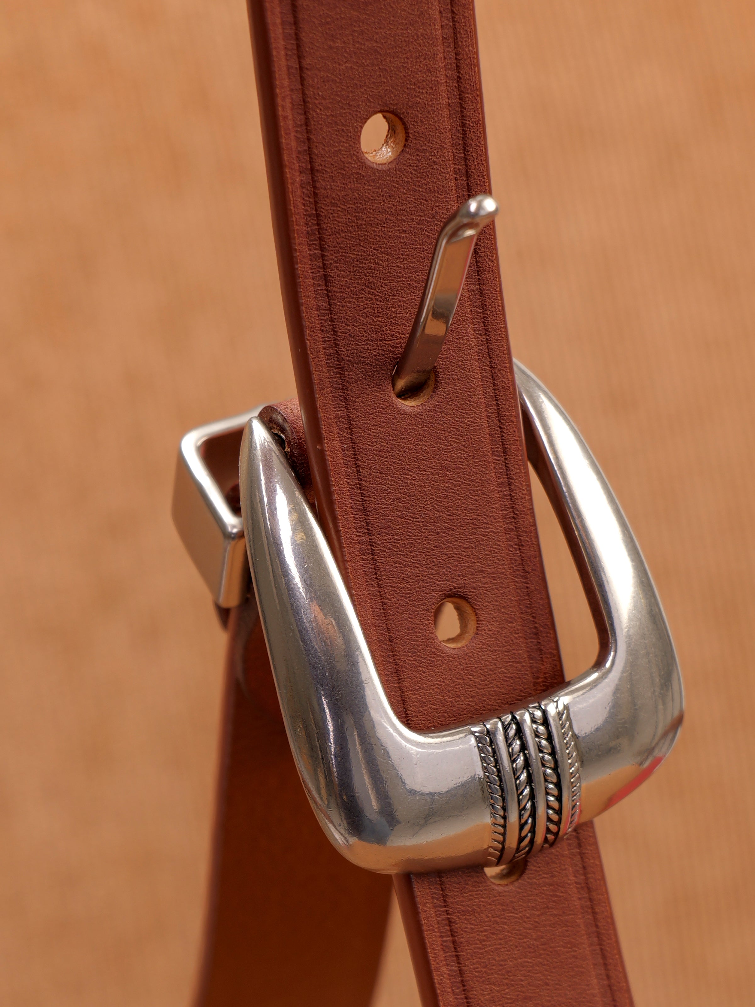 Vegetable-Tanned Woven Thin Leather Belt