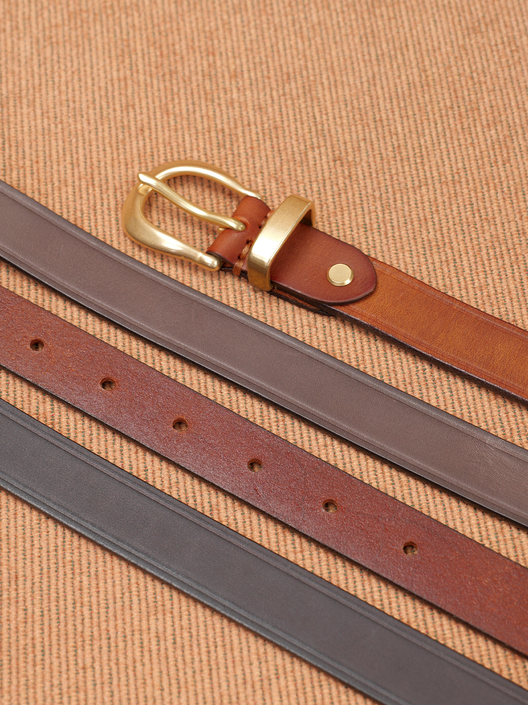 Vintage Versatile Copper Buckle Leather Belt