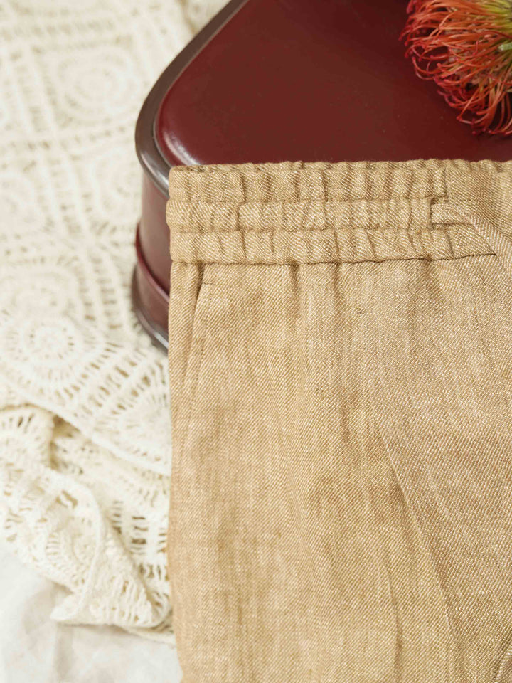 Men's Lightweight Pleated Drawstring Beach Shorts
