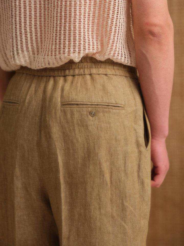Men's Lightweight Pleated Drawstring Beach Shorts