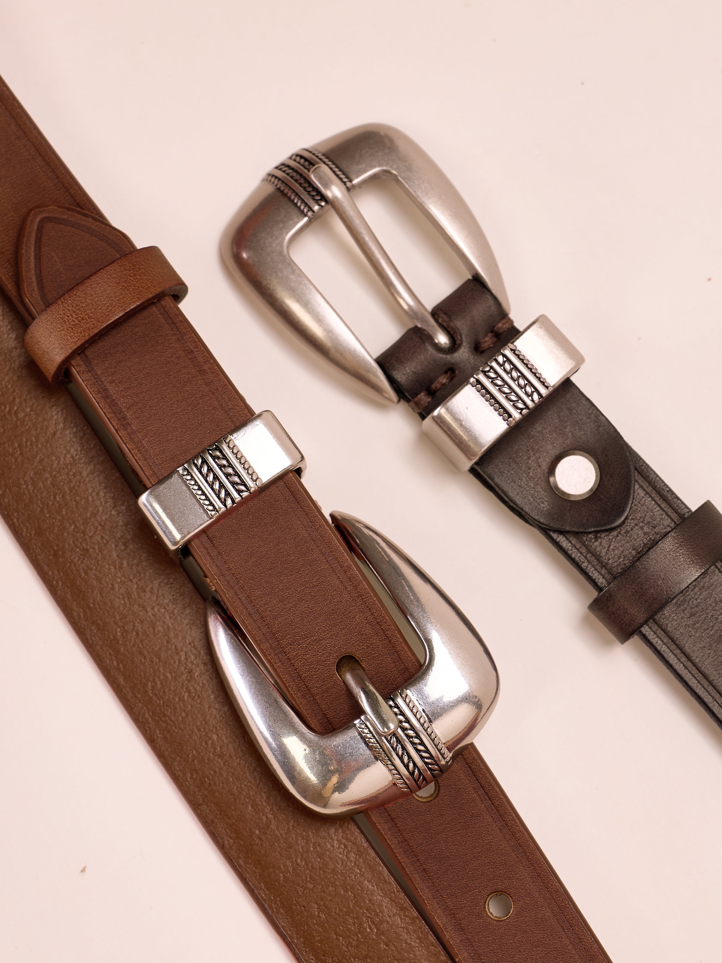 Vegetable-Tanned Woven Thin Leather Belt
