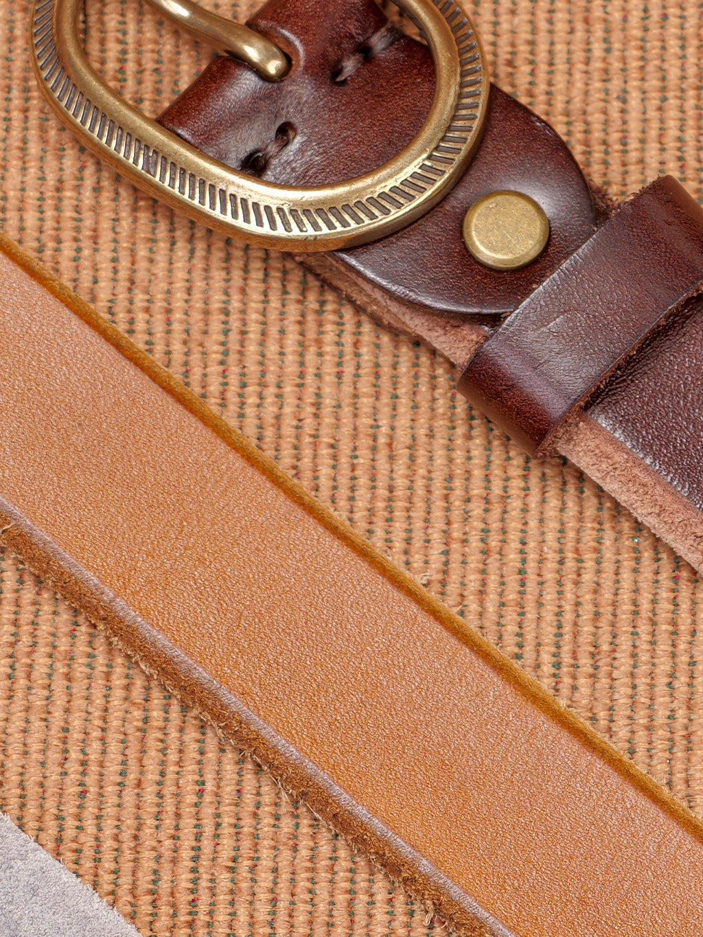 Vegetable-Tanned Woven Thin Leather Belt