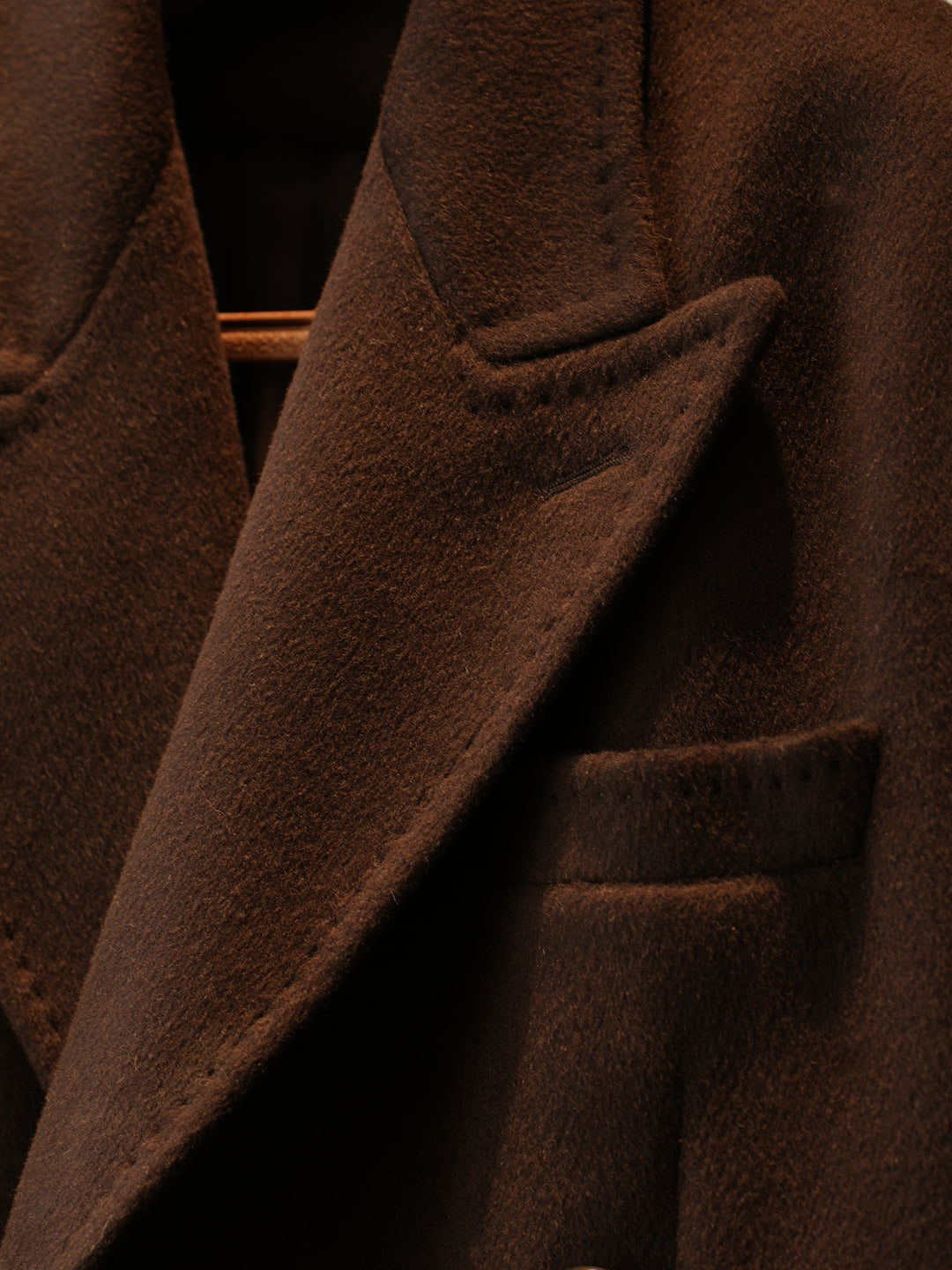 Men's Heavy 100% Wool Peaked Lapel Chester Coat