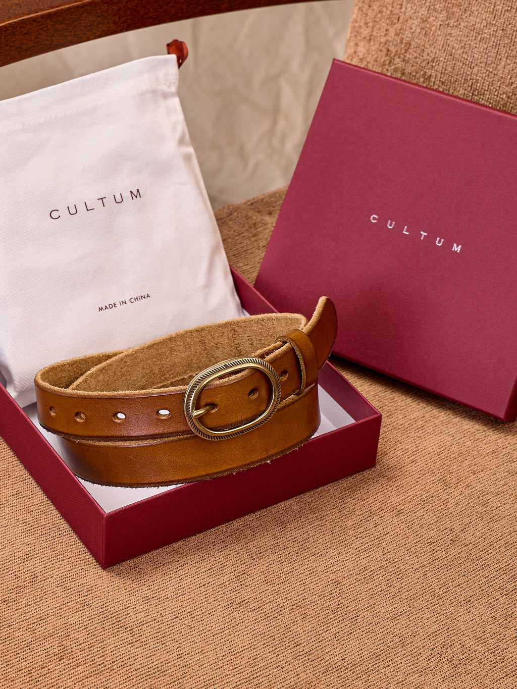 Vegetable-Tanned Woven Thin Leather Belt