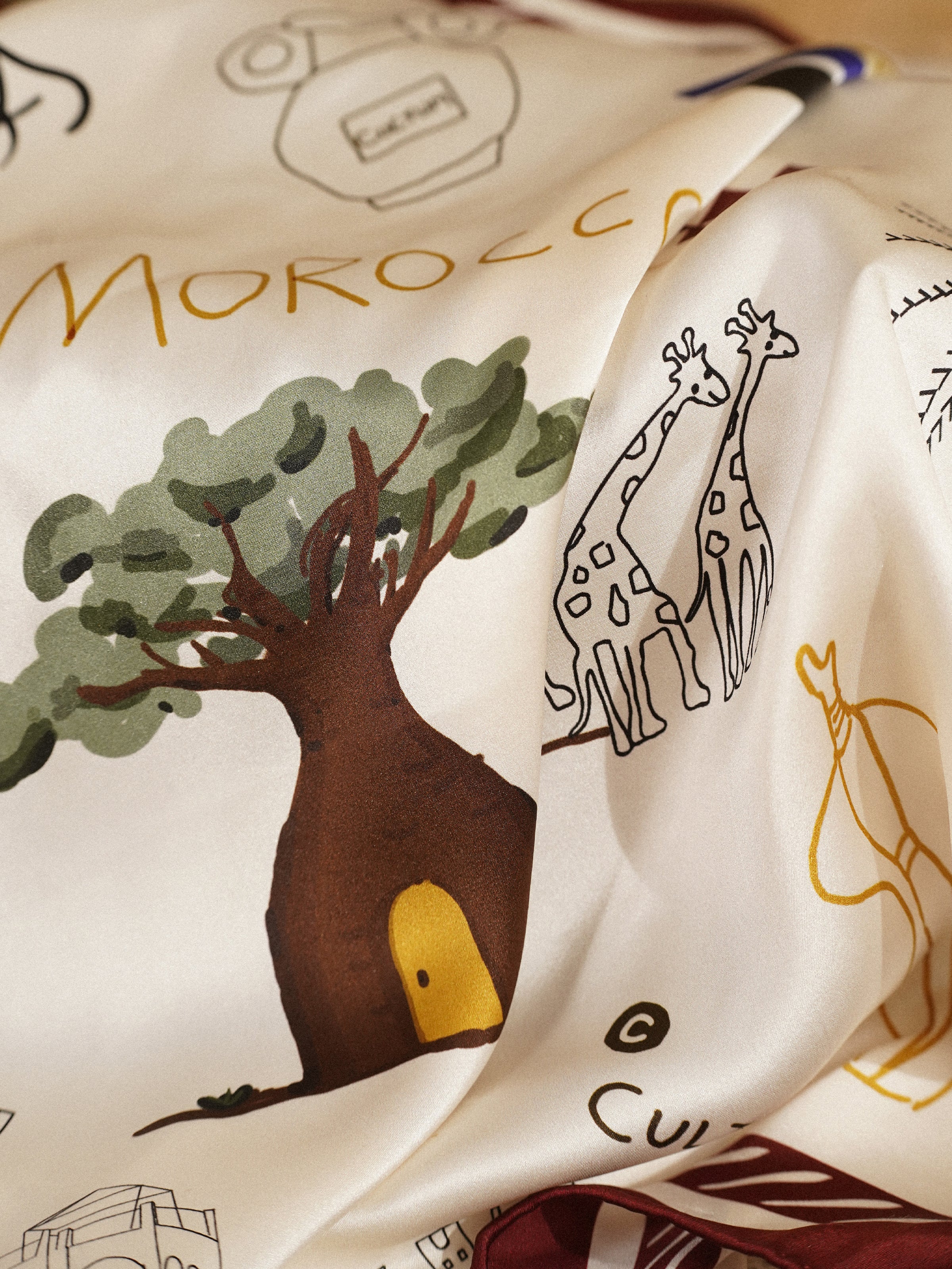 Hand-Painted Mulberry Silk Scarf