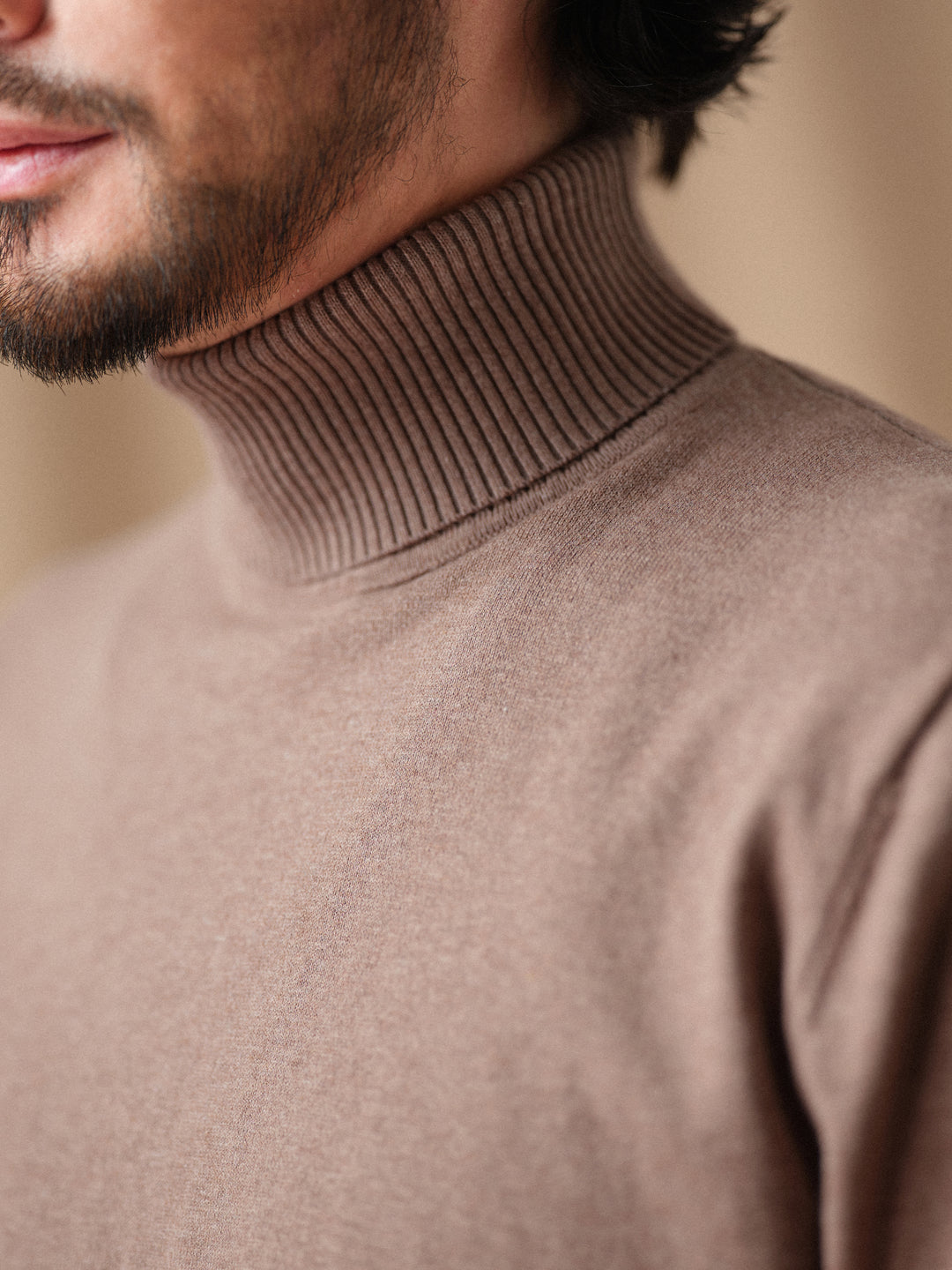 Machine-Washable 14-Gauge Cotton Cashmere Turtleneck