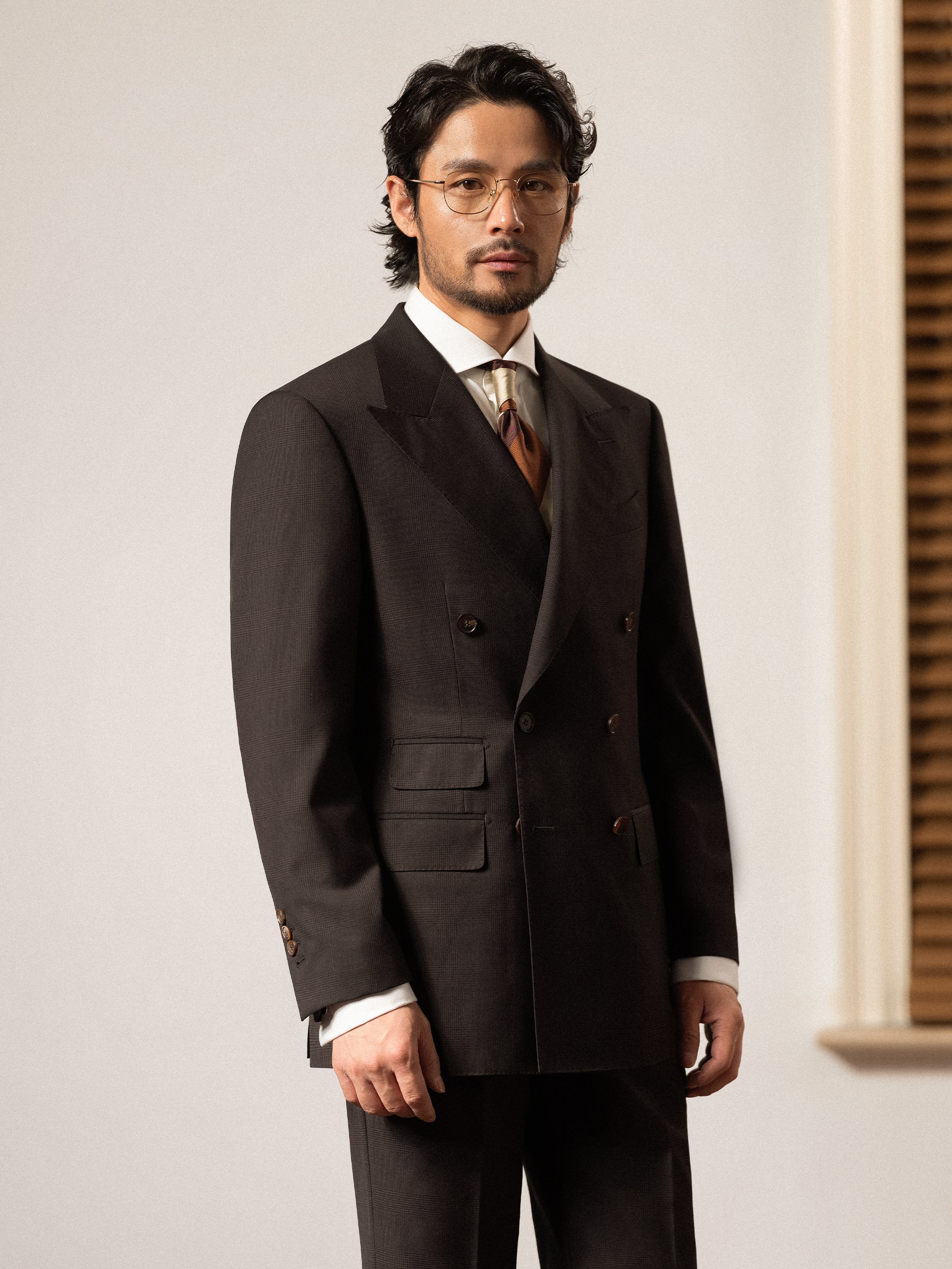 Men's Prince of Wales Check Double-Breasted Suit