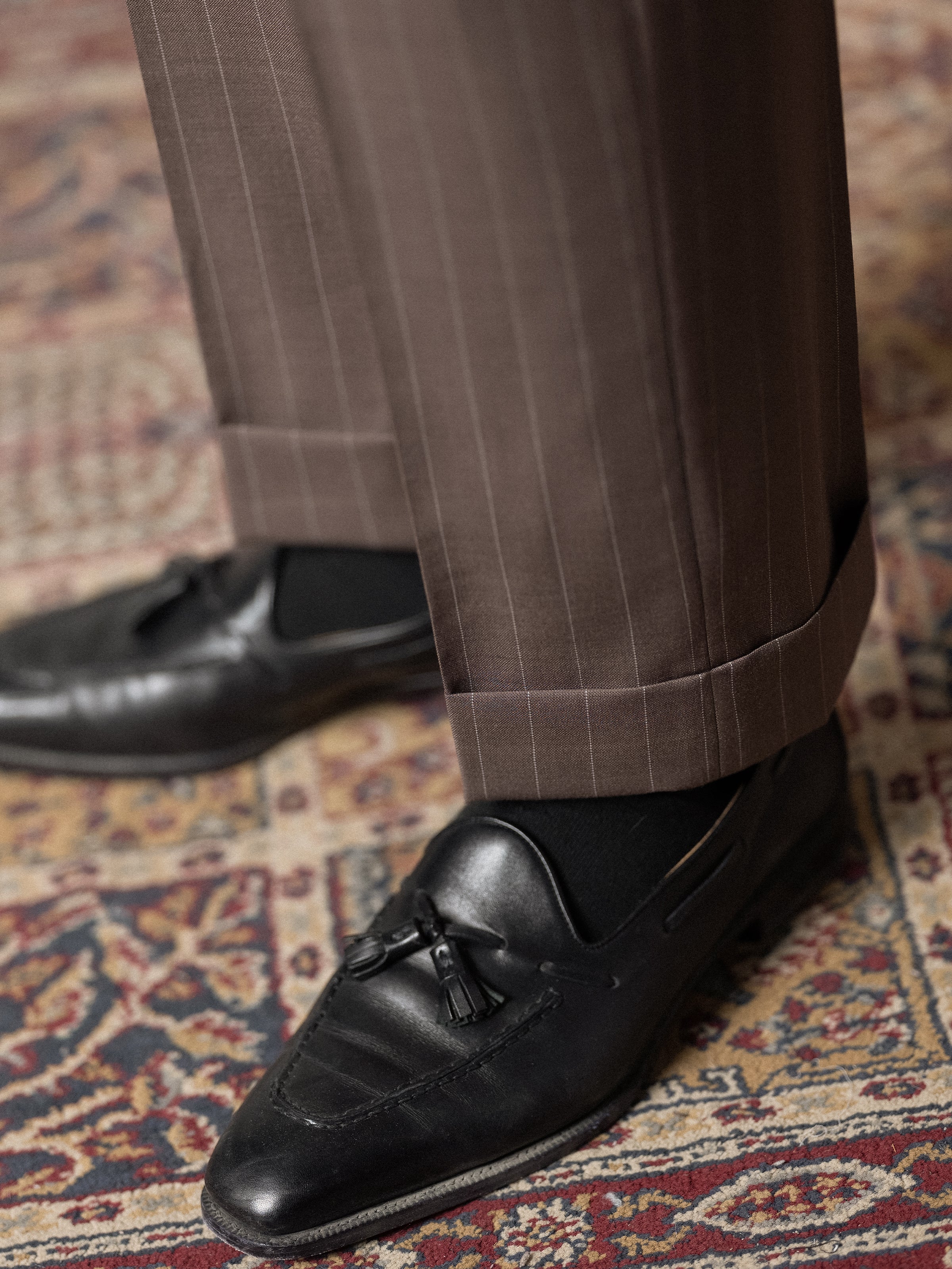 Men's Wool Pinstripe Dress Pants