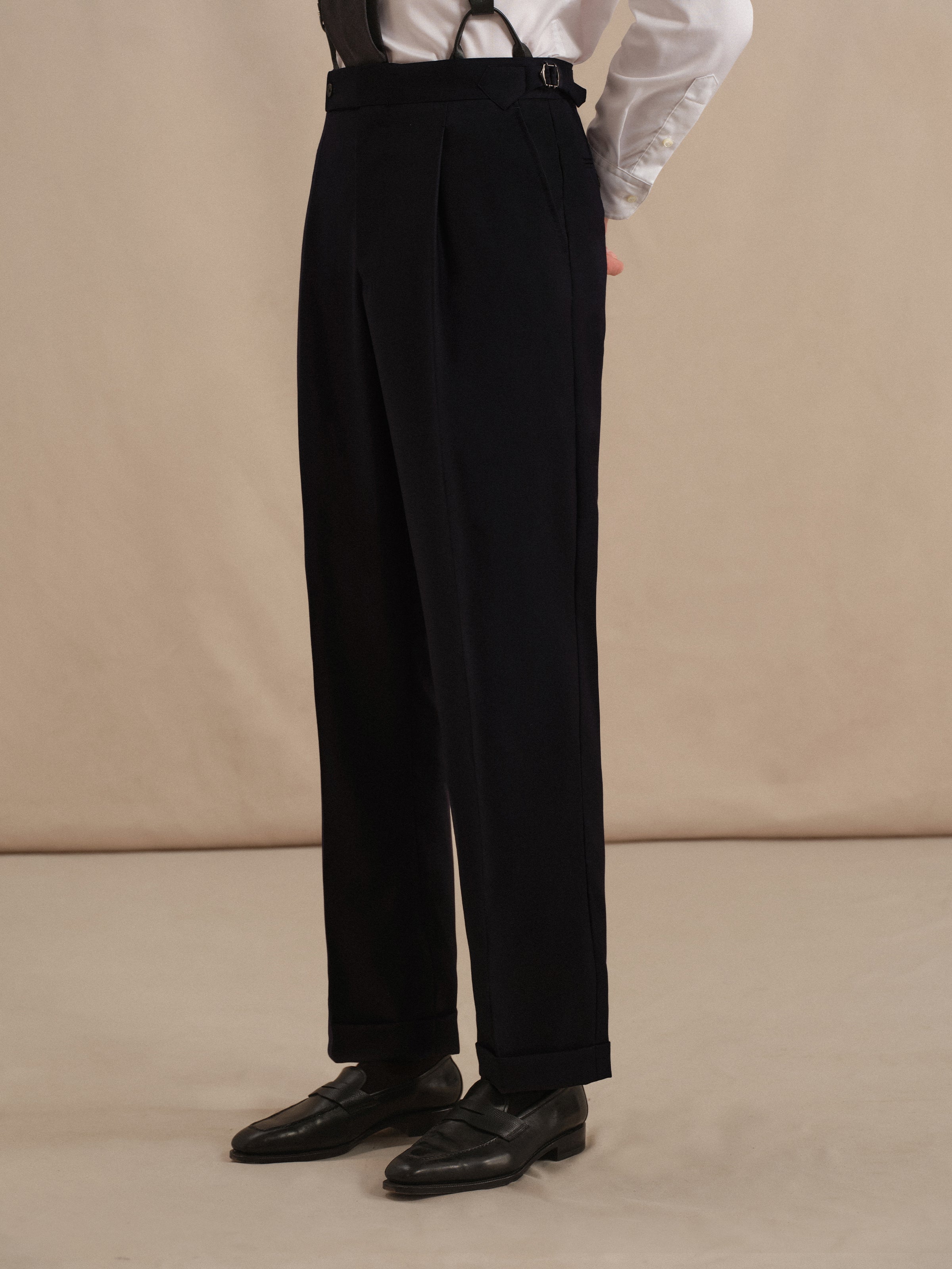 Men's 130S Italian Virgin Wool Straight Trousers