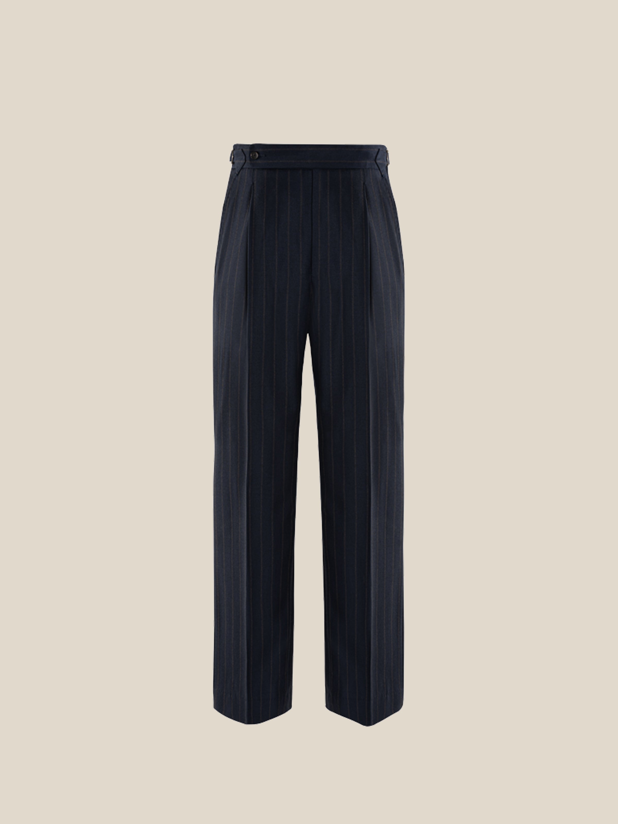 Men's Italian Virgin Wool Striped Dress Pants