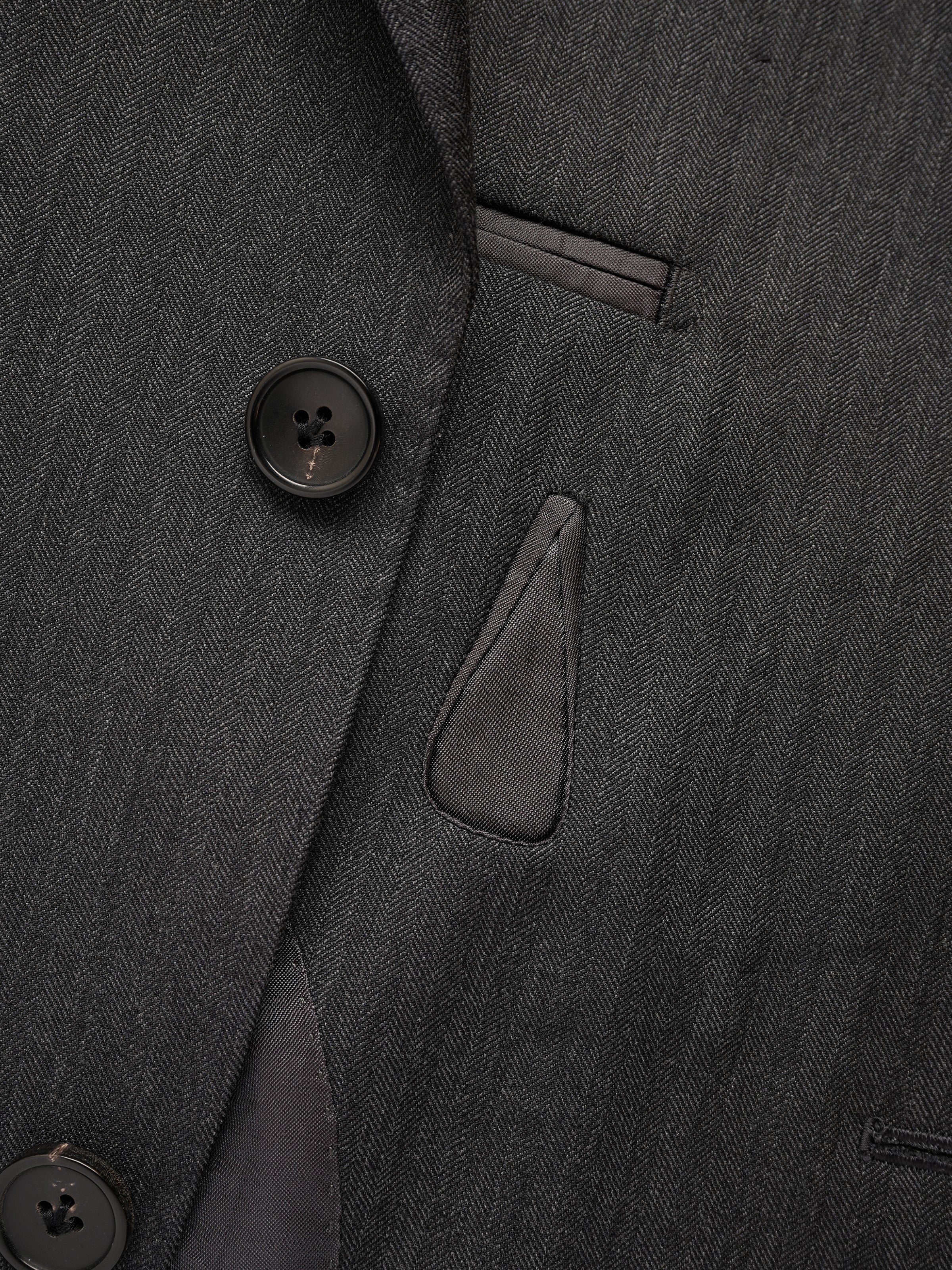 Men's High-Quality 120S Merino Wool Herringbone Suit