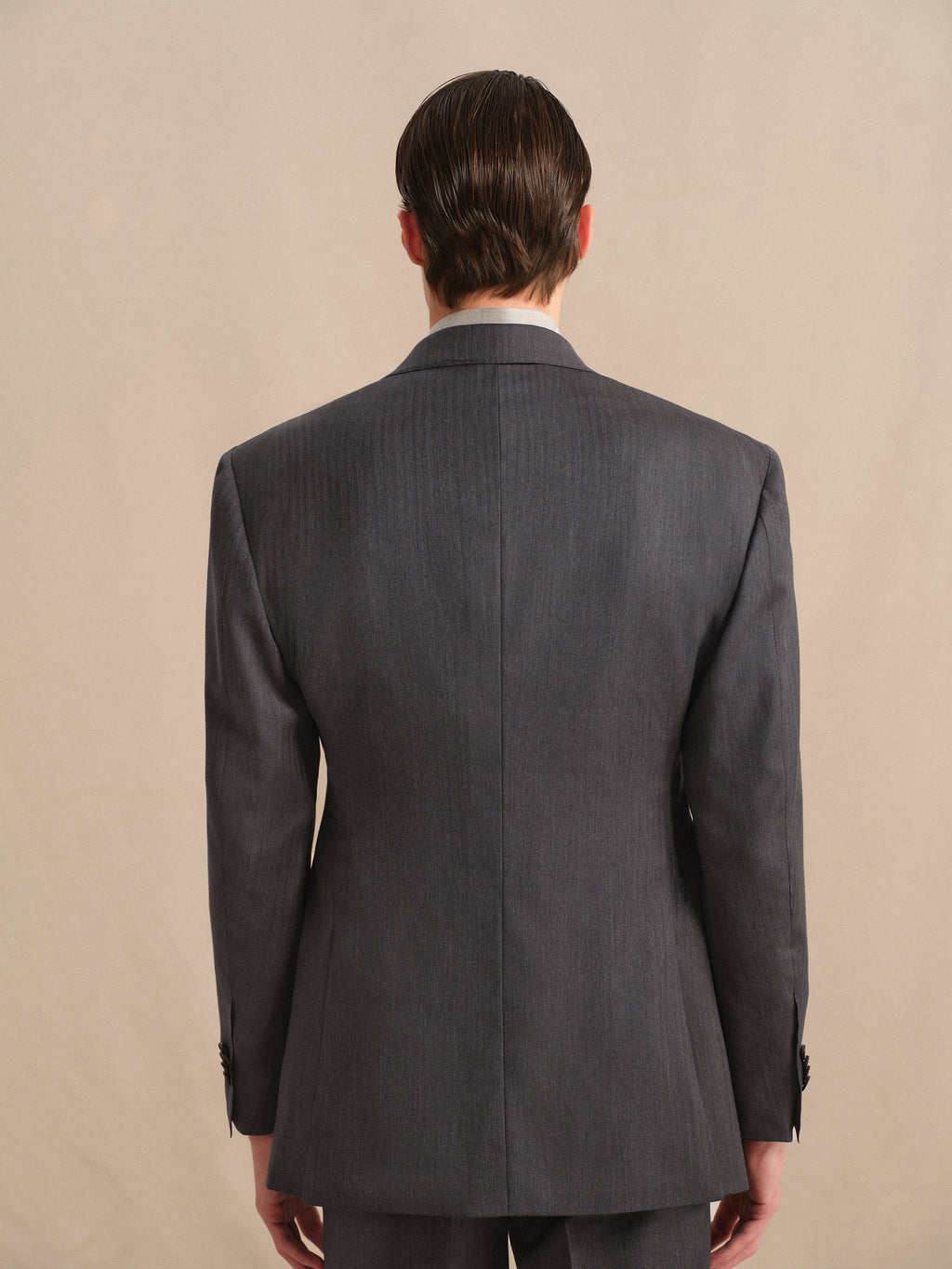Men's High-Quality 120S Merino Wool Herringbone Suit