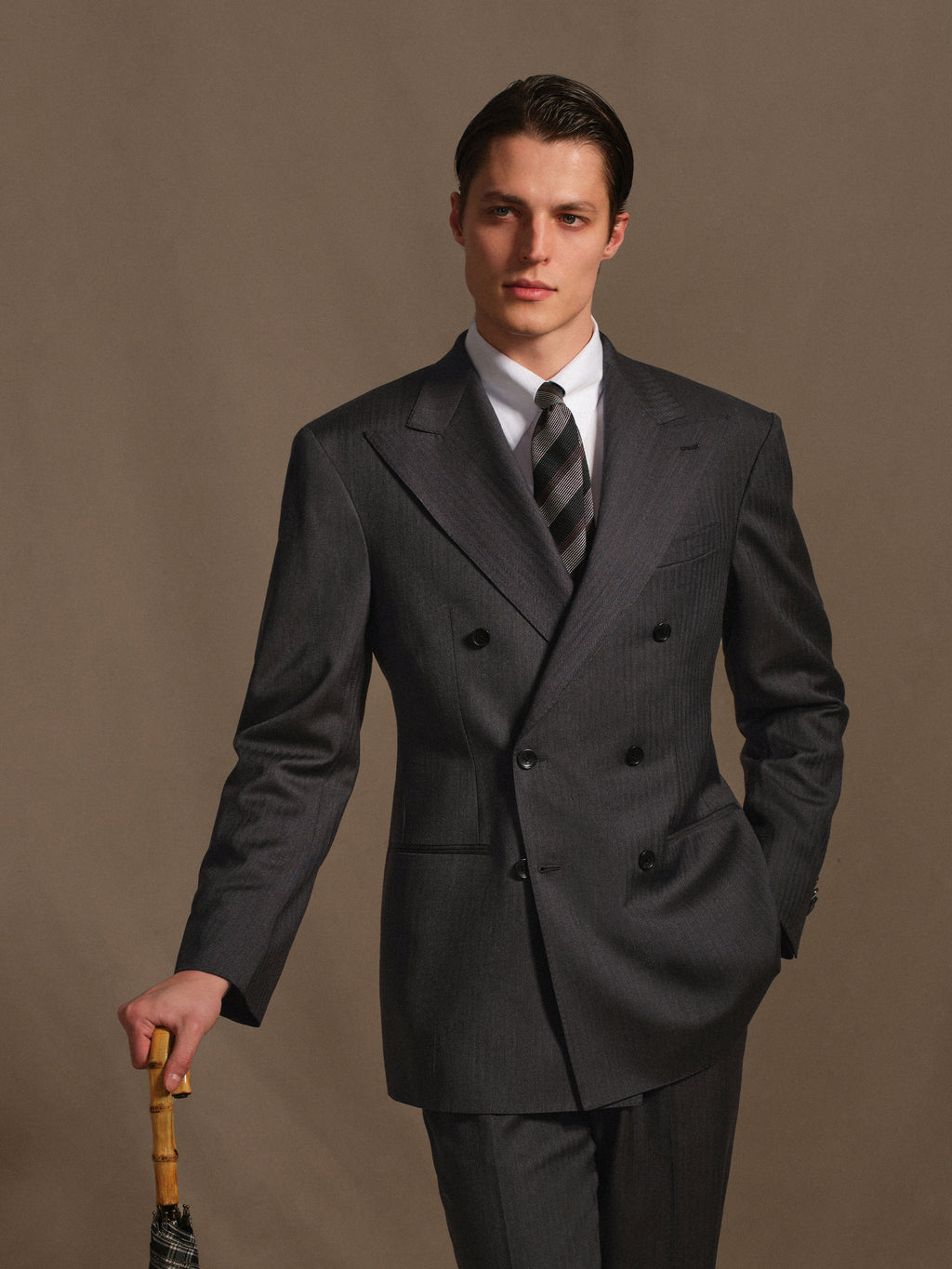 Men's 120S Wool Herringbone Suit