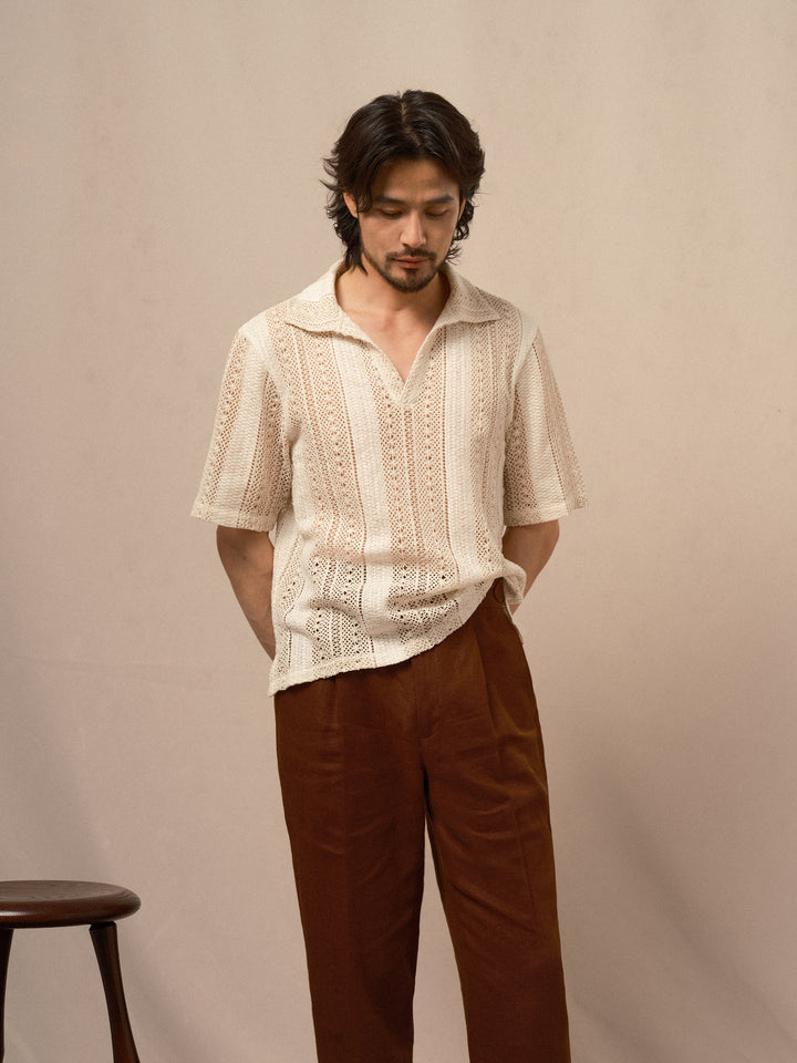 Men's Linen-Cotton Polo Shirt