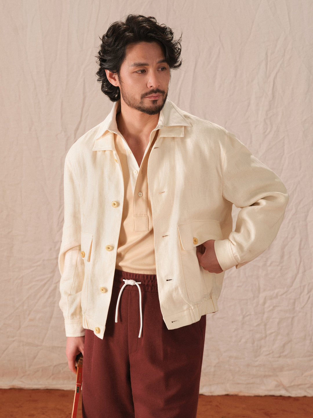 Men's Retro Tennis Style Relaxed A2 Bomber Jacket